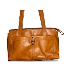 Women's Leather Tote Shoulder Bag in Cognac